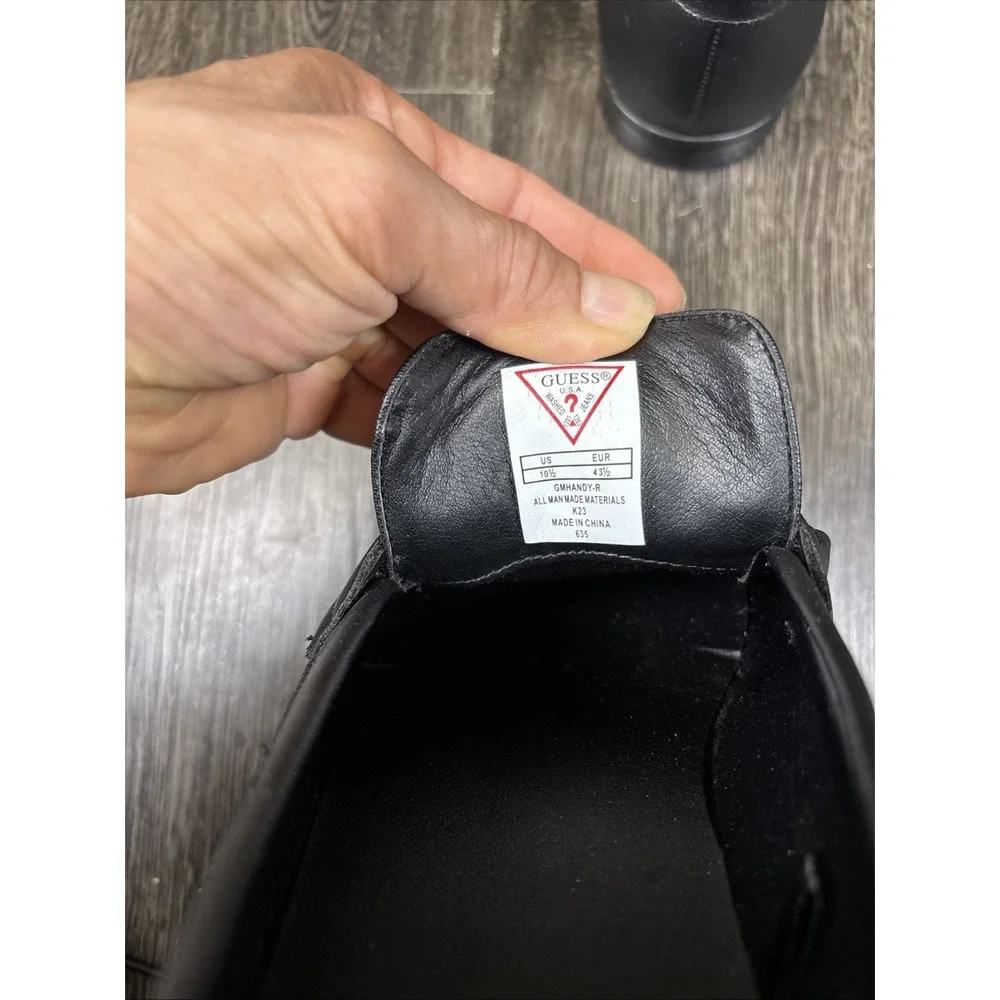 Guess Slip On Loafers Men's 10.5 Black Square Toe Dress Shoes